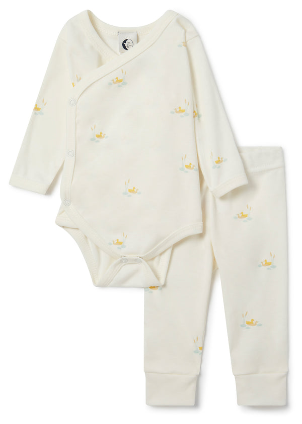 6-12 ONLY BABY WRAP & TROUSER SET | DUCKLING