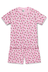 KIDS SHORTIE PYJAMA SET | TEA FLORAL PINK