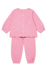 KIDS BALLOON PYJAMA SET | HOT PINK GINGHAM