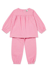 KIDS BALLOON PYJAMA SET | HOT PINK GINGHAM
