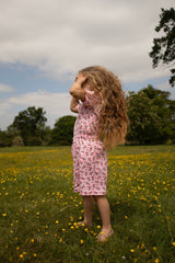 KIDS SHORTIE PYJAMA SET | TEA FLORAL PINK