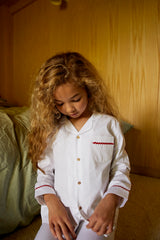 UP TO 5 YEARS KIDS PYJAMA SET | WHITE COTTON RIC-RAC