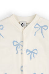 BABY SLEEPSUIT | BLUE BOWS