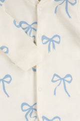 BABY SLEEPSUIT | BLUE BOWS