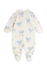 BABY SLEEPSUIT | BLUE BOWS