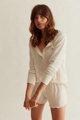 WOMENS HENLEY & SHORTS PYJAMAS | POINTELLE