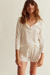 WOMENS HENLEY & SHORTS PYJAMAS | POINTELLE