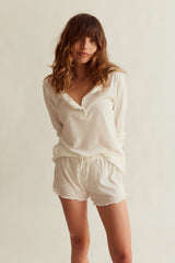WOMENS HENLEY & SHORTS PYJAMAS | POINTELLE