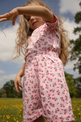 KIDS SHORTIE PYJAMA SET | TEA FLORAL PINK