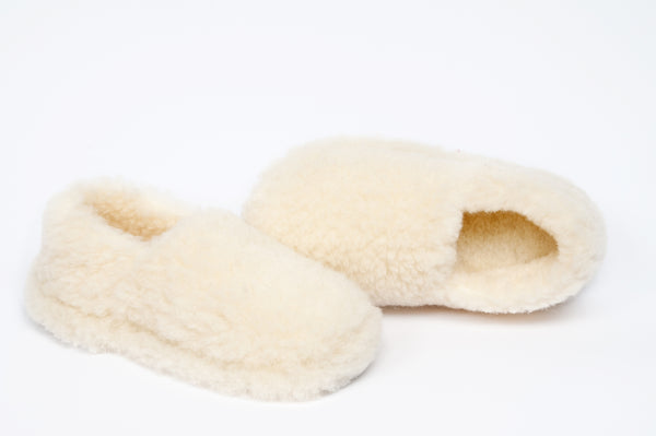 WOMENS WOOL SLIPPERS | NATURAL
