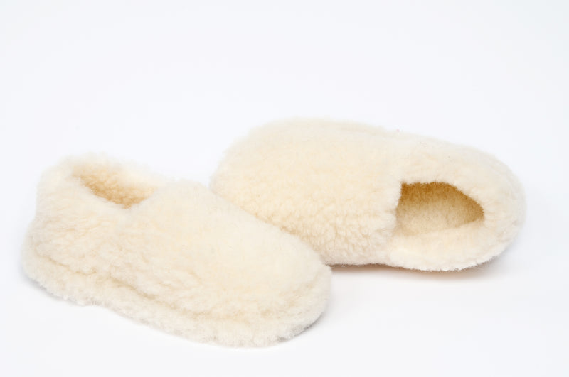 WOMENS WOOL SLIPPERS | NATURAL