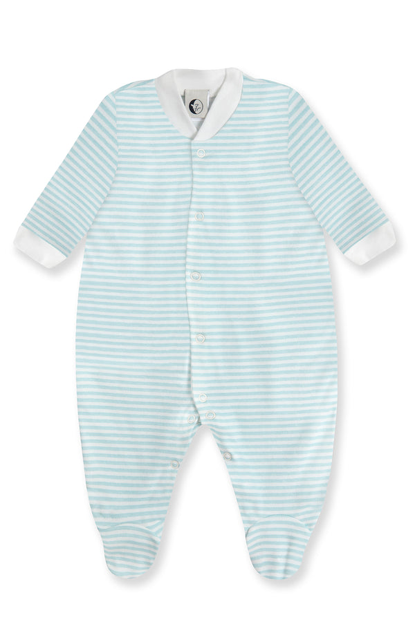 BABY SLEEPSUIT | POWDER STRIPE