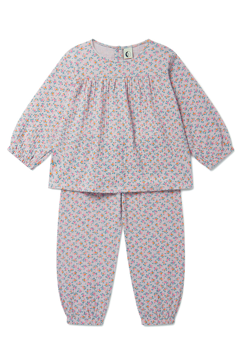 KIDS MUSLIN SET | DOTTY FLORAL: PURPLE MIST