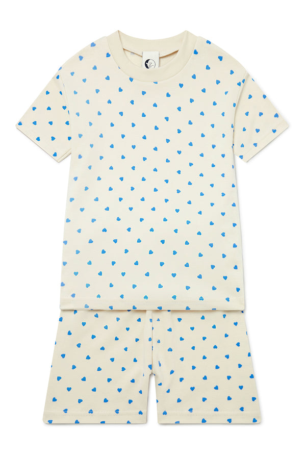 1 X KIDS SHORTIE PYJAMA SET | BLUE HEARTS