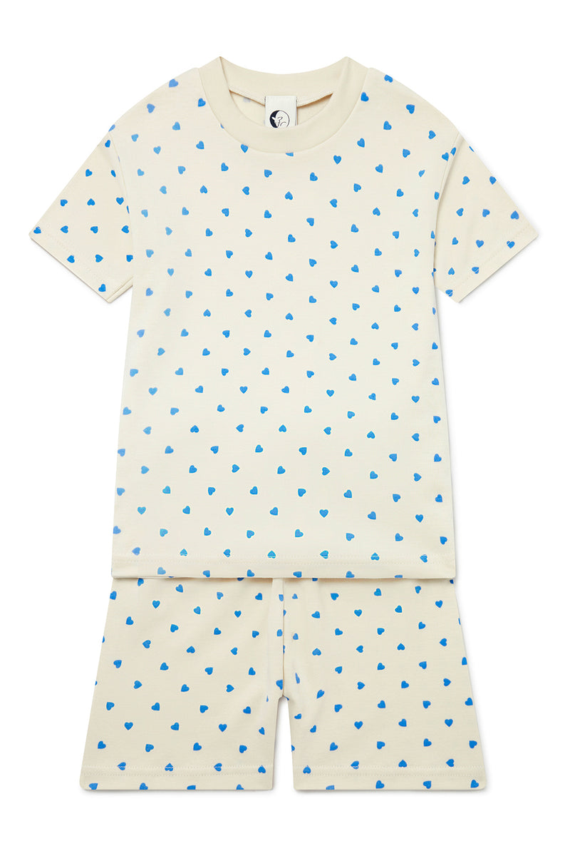 KIDS SHORTIE SET | BLUE HEARTS