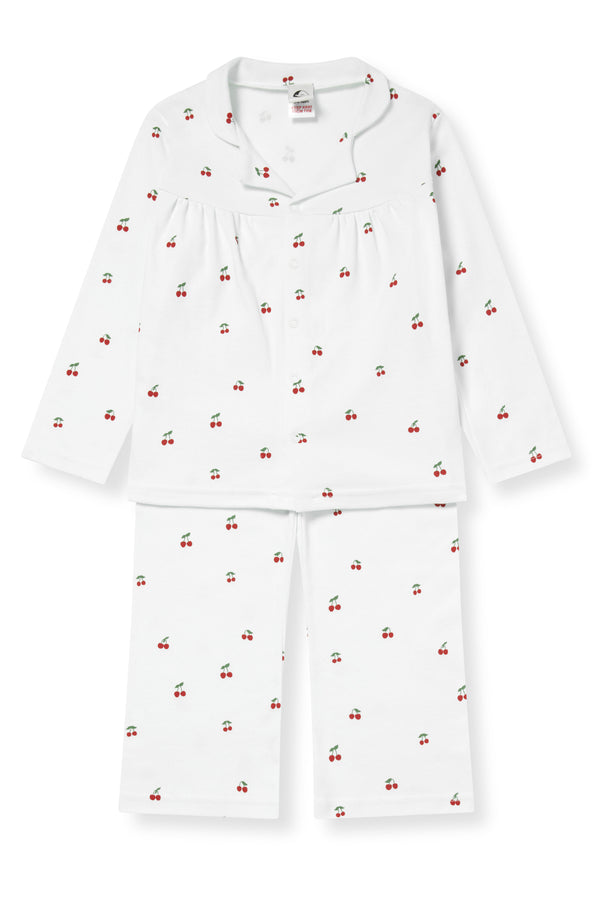 GIRLS BLOUSE & WIDE TROUSER PYJAMA SET | CHERRIES