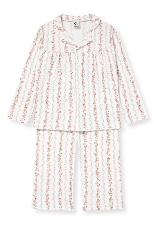 GIRLS BLOUSE & WIDE TROUSER PYJAMA SET | FLORAL STRIPE