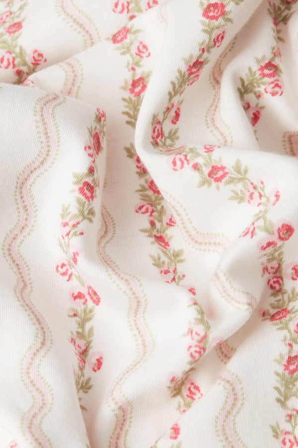 BABY SLEEPSUIT | FLORAL STRIPE