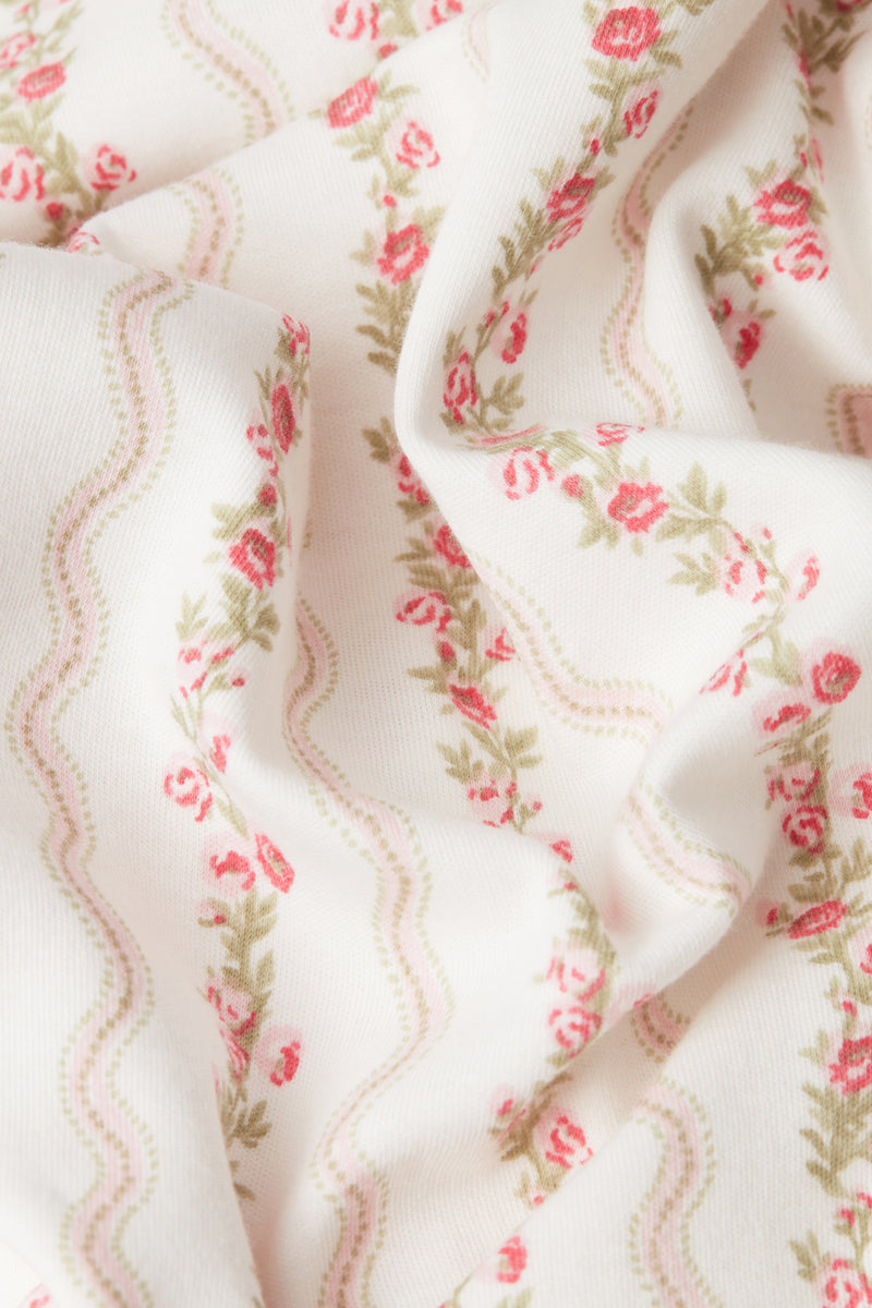 WOMENS CLASSIC PYJAMA SET | FLORAL STRIPE