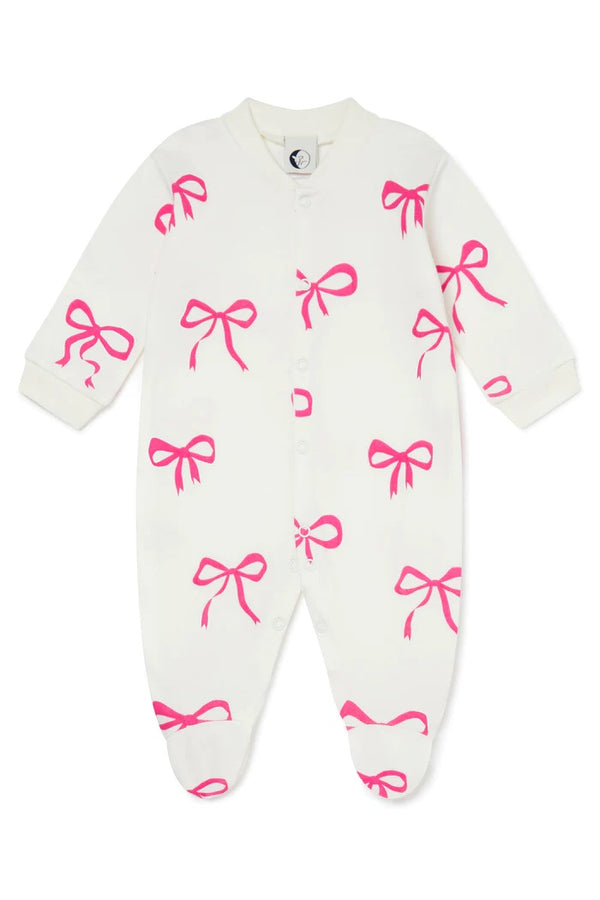 BABY SLEEPSUIT | HOT PINK BOWS