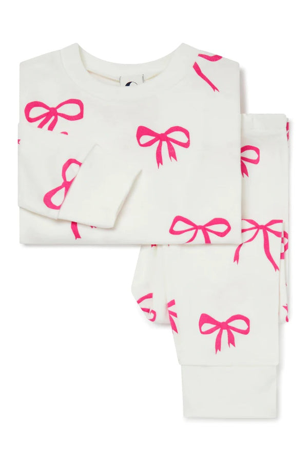 KIDS CLASSIC PYJAMA SET | HOT PINK BOWS