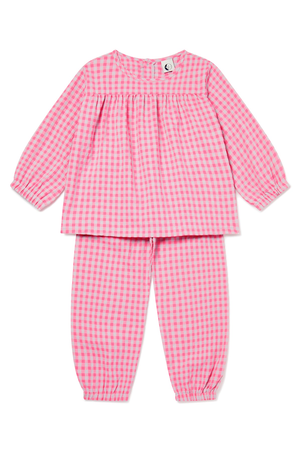 BALLOON PYJAMA SET HOT PINK GINGHAM Sleepy Doe