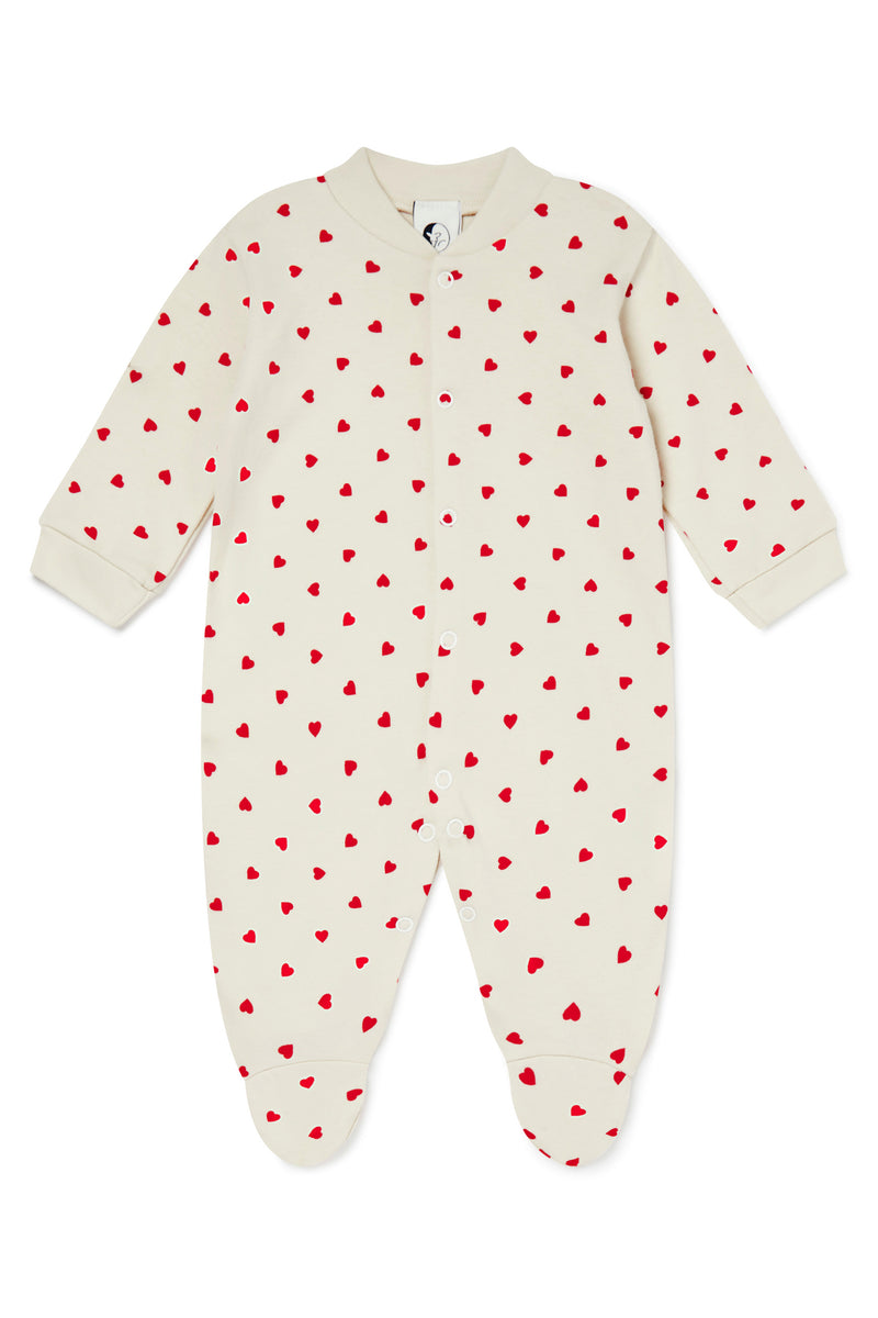 6-12 & 12-18 ONLY BABY SLEEPSUIT | RED LOVE HEARTS