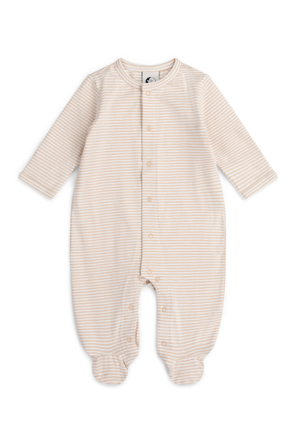 BABY SLEEPSUIT | OAT STRIPE