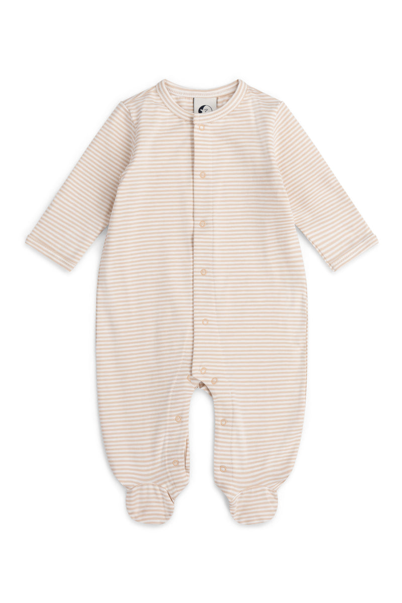 BABY SLEEPSUIT | OAT STRIPE