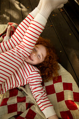 KIDS CLASSIC PYJAMA SET | RED & OATMEAL BRETON