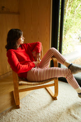 WOMENS PYJAMA LEGGINGS | RED & OATMEAL BRETON