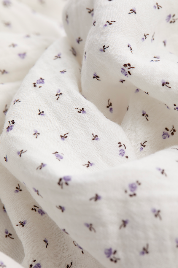 WOMENS TRADITIONAL PYJAMA SET | LILAC FLORAL MUSLIN