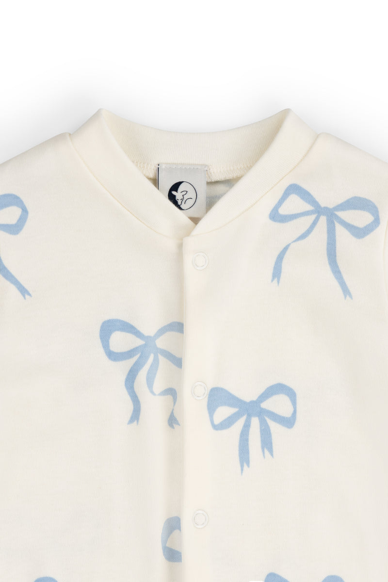 BABY SLEEPSUIT | BLUE BOWS