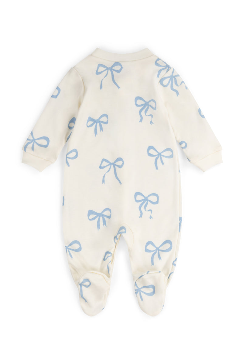 BABY SLEEPSUIT | BLUE BOWS