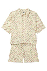 KIDS WOVEN SHORT SET | DOTTY FLORAL YELLOW
