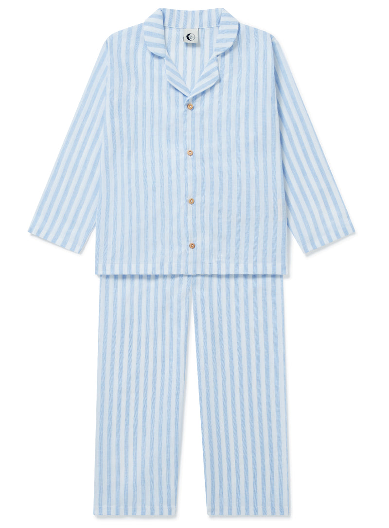 7-8, 8-9, 10-11 KIDS TRADITIONAL SET | BLUE LINEN STRIPE